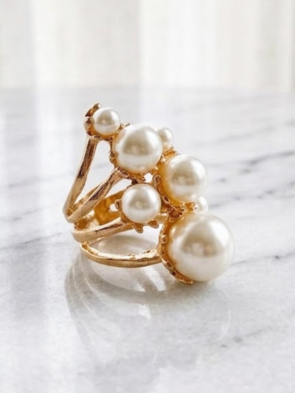 Ladies Multi Pearl Ring - Size 4.5